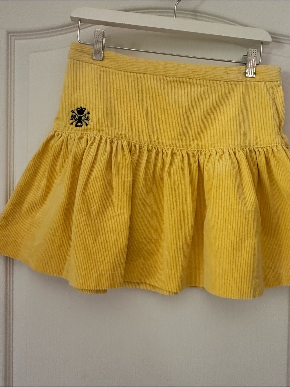 Ralph Lauren Bright Yellow Corduroy Tiered Kids Mini Skirt